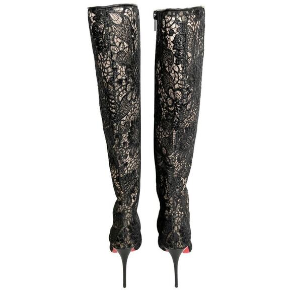 Christian Louboutin Tennissima Lace Knee Hight Boots Size 39 - Picture 4 of 8